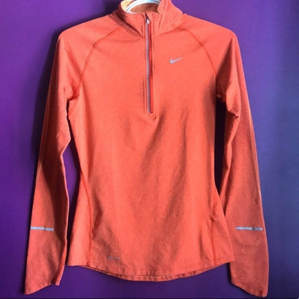 Orange Nike Element Dri Fit Half Zip Running Top